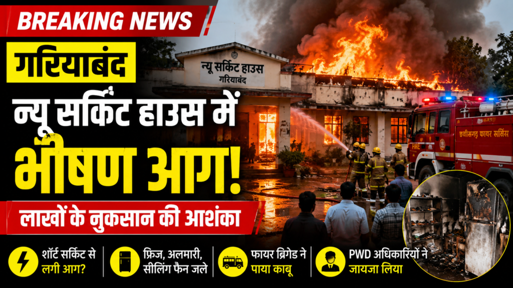 न्यू सर्किट हाउस में भीषण आग, लाखों के नुकसान की आशंका