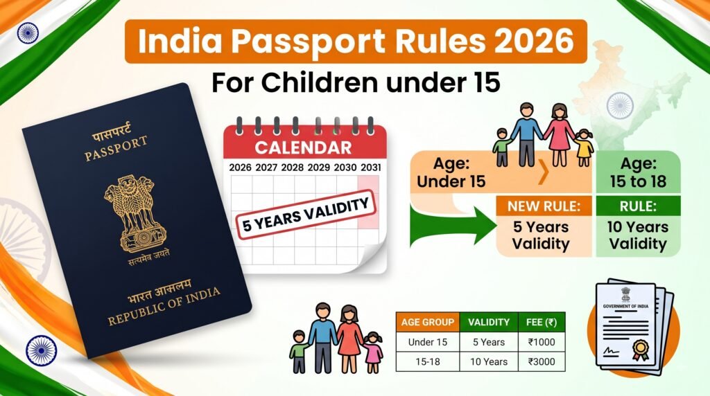 नए पासपोर्ट नियम 2026: 15 साल से कम उम्र के बच्चों की वैलिडिटी में बदलाव, फीस में हुई बढ़ोतरी